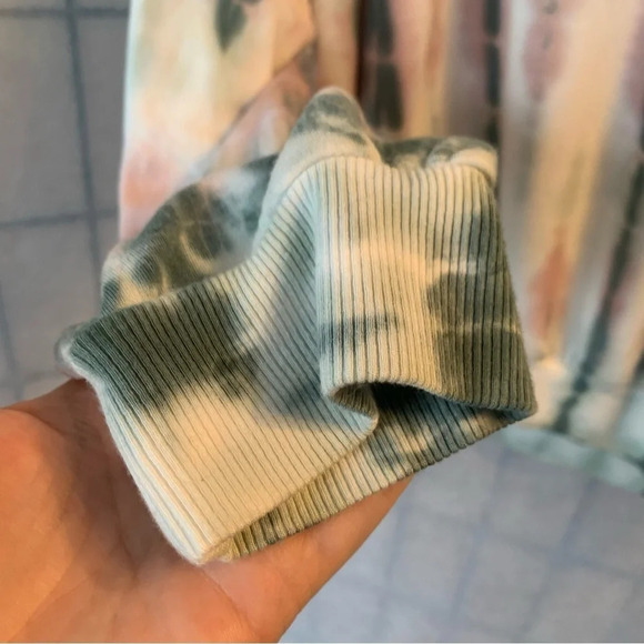 Young Fabulous & Broke Mint & Pink  Tie-Dye Crew Neck Lightweight Sweatshirt L - Picture 7 of 9